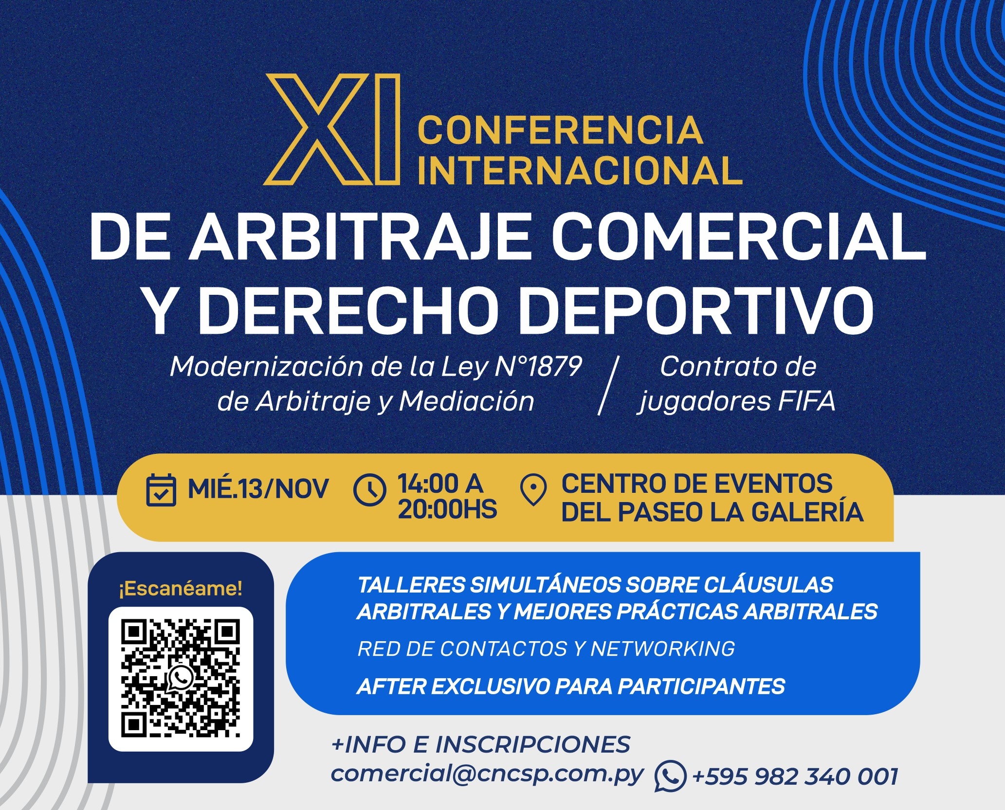 Nueva edición de la Conferencia Internacional de Arbitraje Comercial y Derecho Deportivo se realizará en noviembre